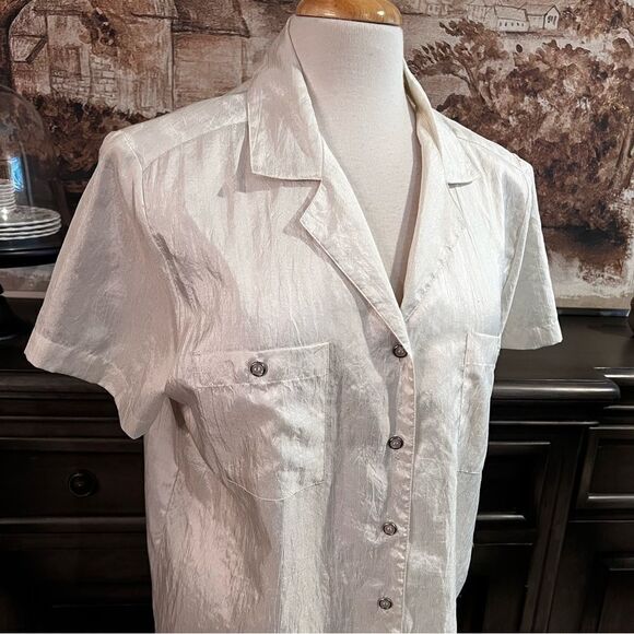 Plus Size Laura & Jayne Collection Off White Blouse Short Sleeve size 16 - Picture 4 of 7
